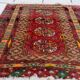 Tapis Ersari afghan vintage fait à la main 46cm x 50cm années 1960