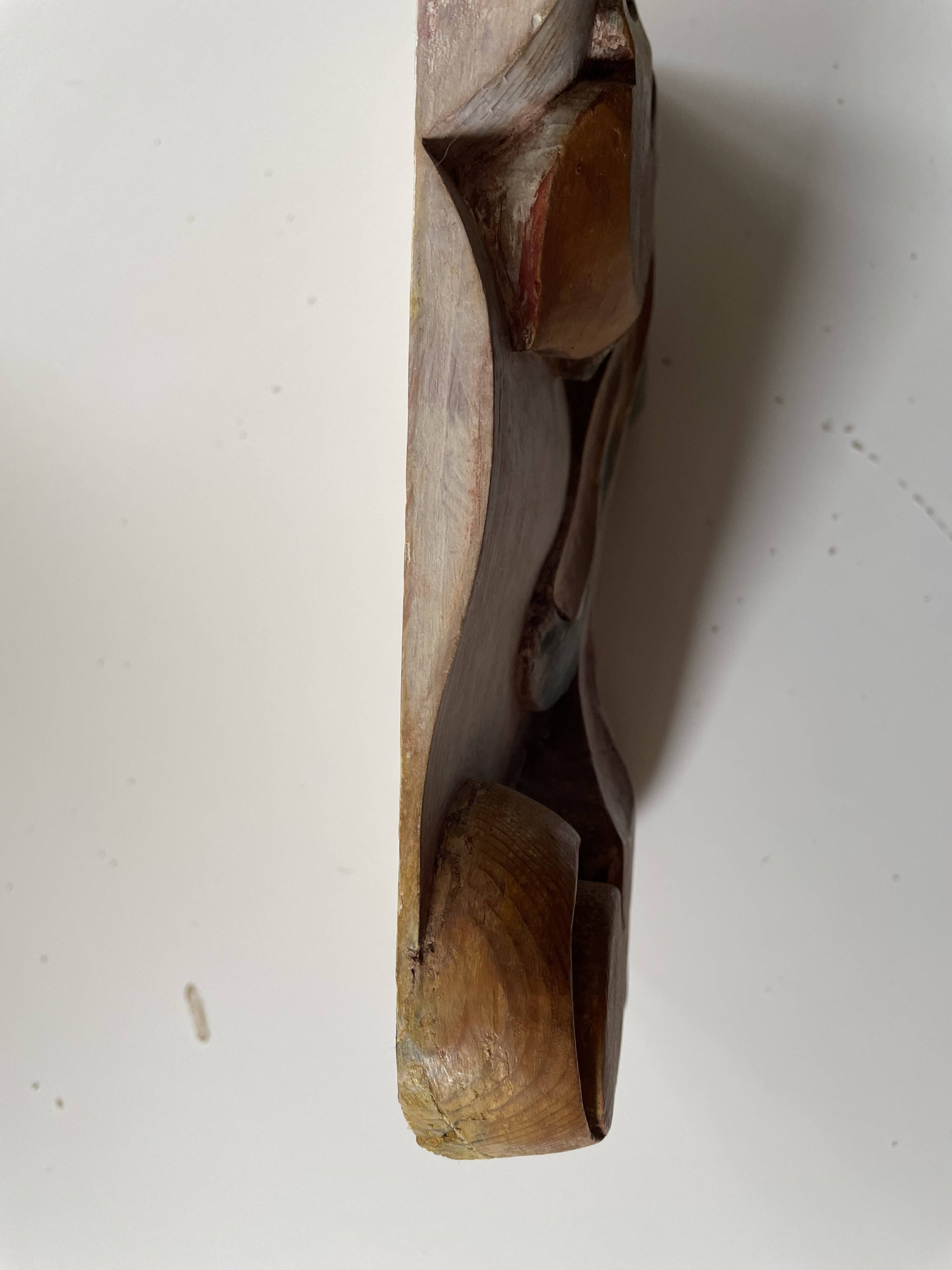 Panneau ancien en bois sculpté au décor de feuillage