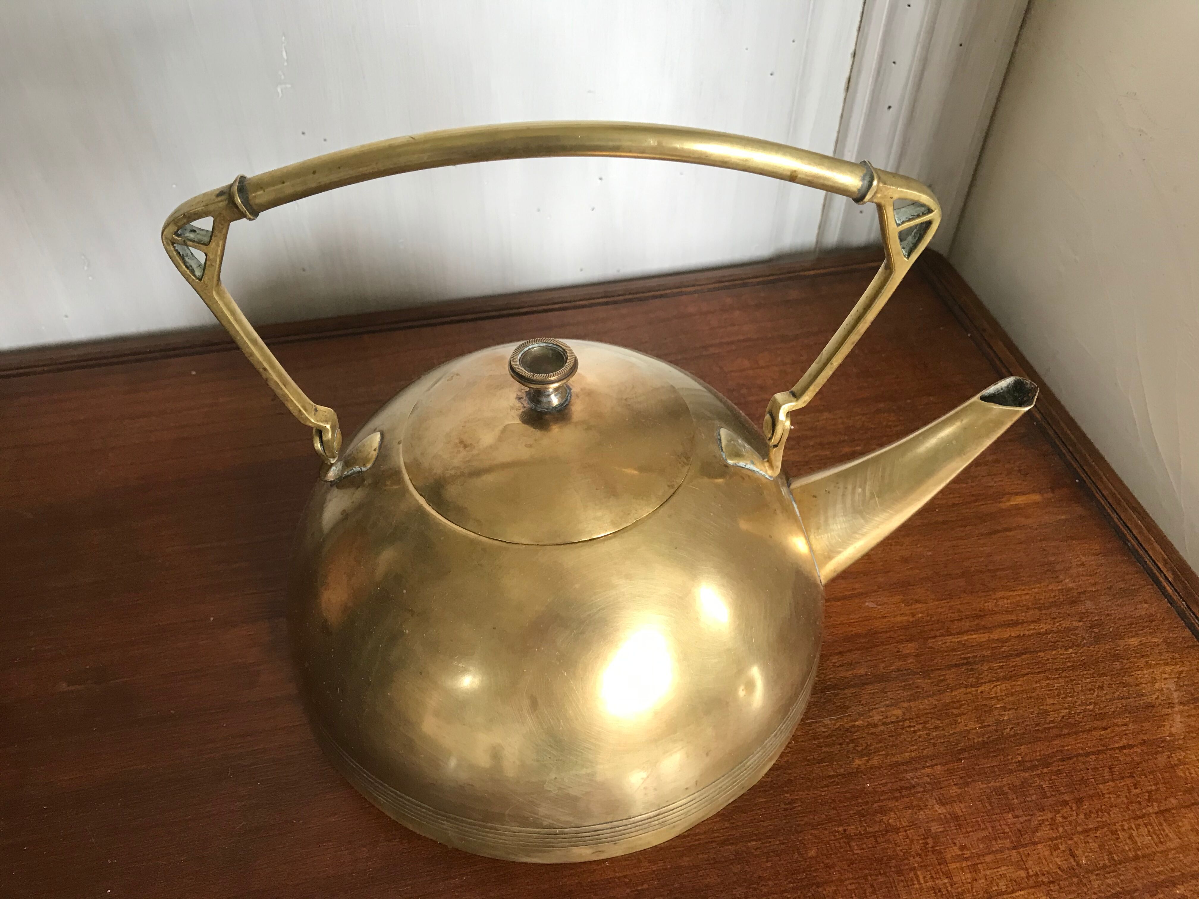 Art Deco brass kettle