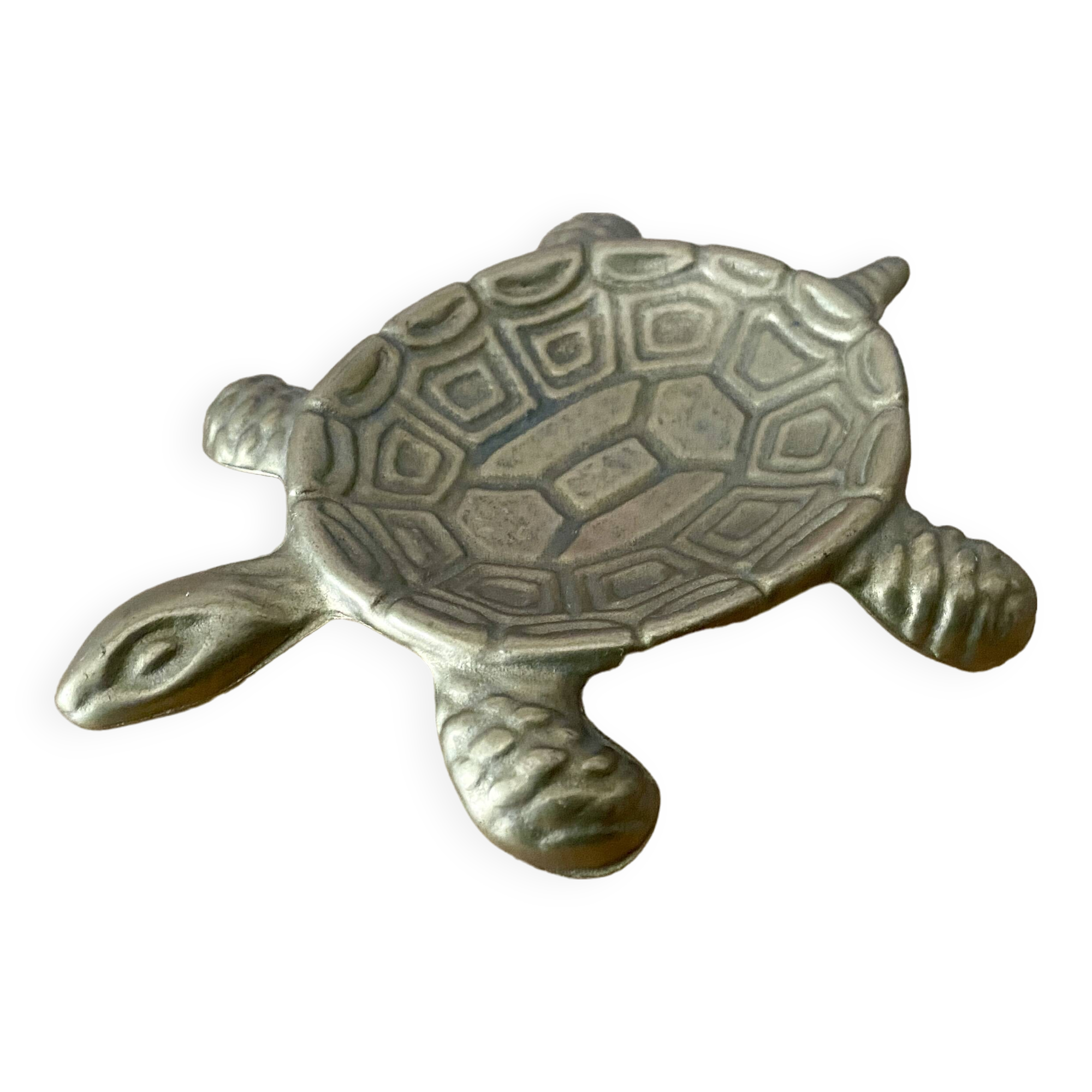 Vintage brass turtle pocket emptier