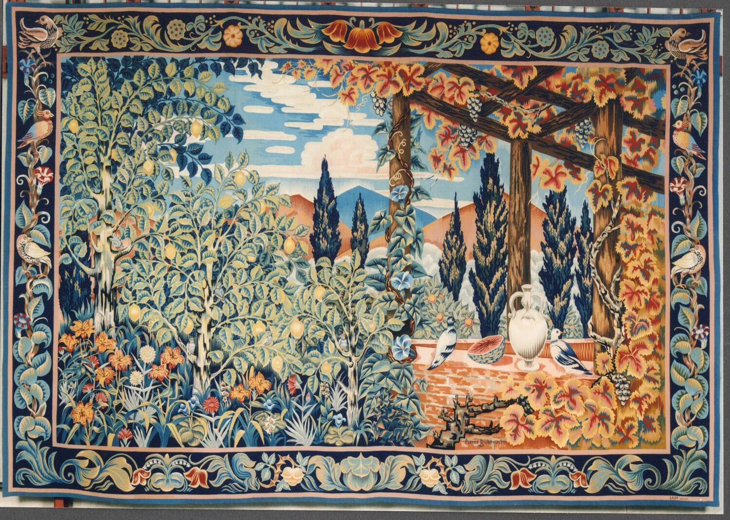 Gouache by Pierre Dubreuil (1891-1970) for Tuscan Garden