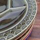 Set of 6 Sarreguemines plates for Burgundy fondue