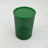 Side table or basket in green perforated metal, 1980