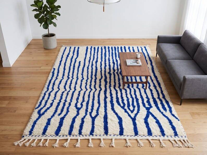 Custom-made traditional pure wool rug size 2/3 m