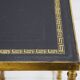 Brass and skaï side tables, 1950s