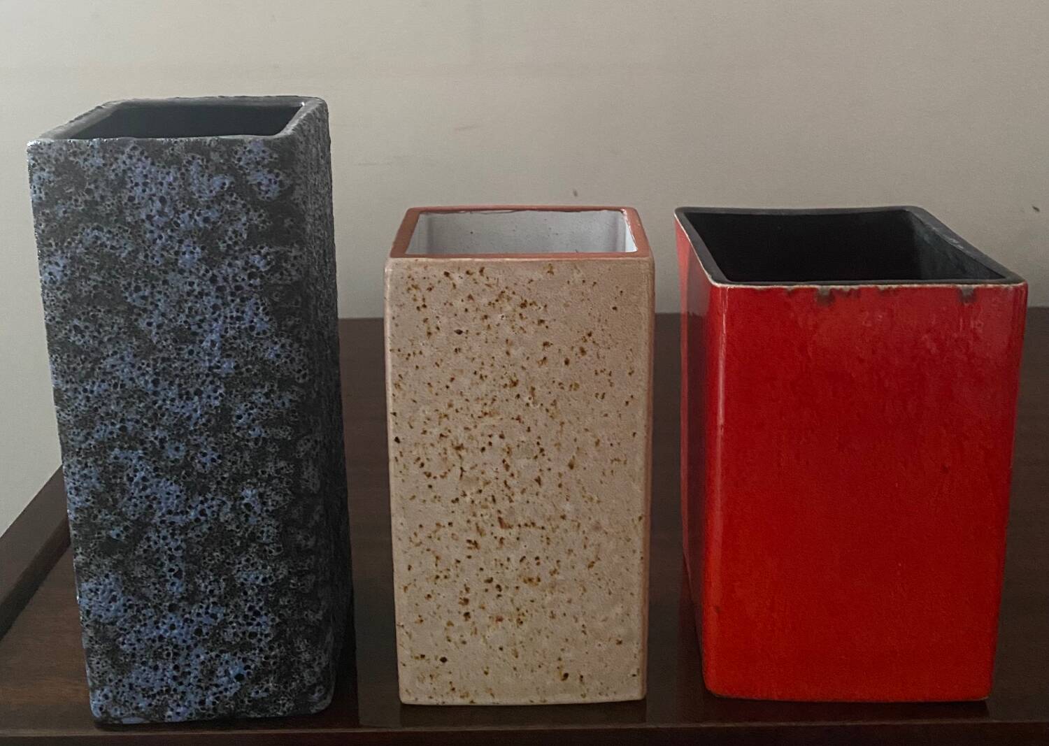 Trio of vintage vases from the 60s-70s