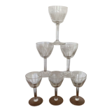 Set of 6 engraved wine glasses