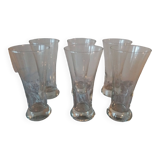 Serie de 6 ancien verres a pastis de bistrot souffle bouche