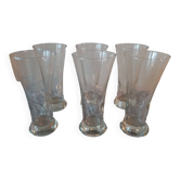 Serie de 6 ancien verres a pastis de bistrot souffle bouche