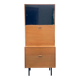 Vintage 1950s smoked glass secretary cabinet