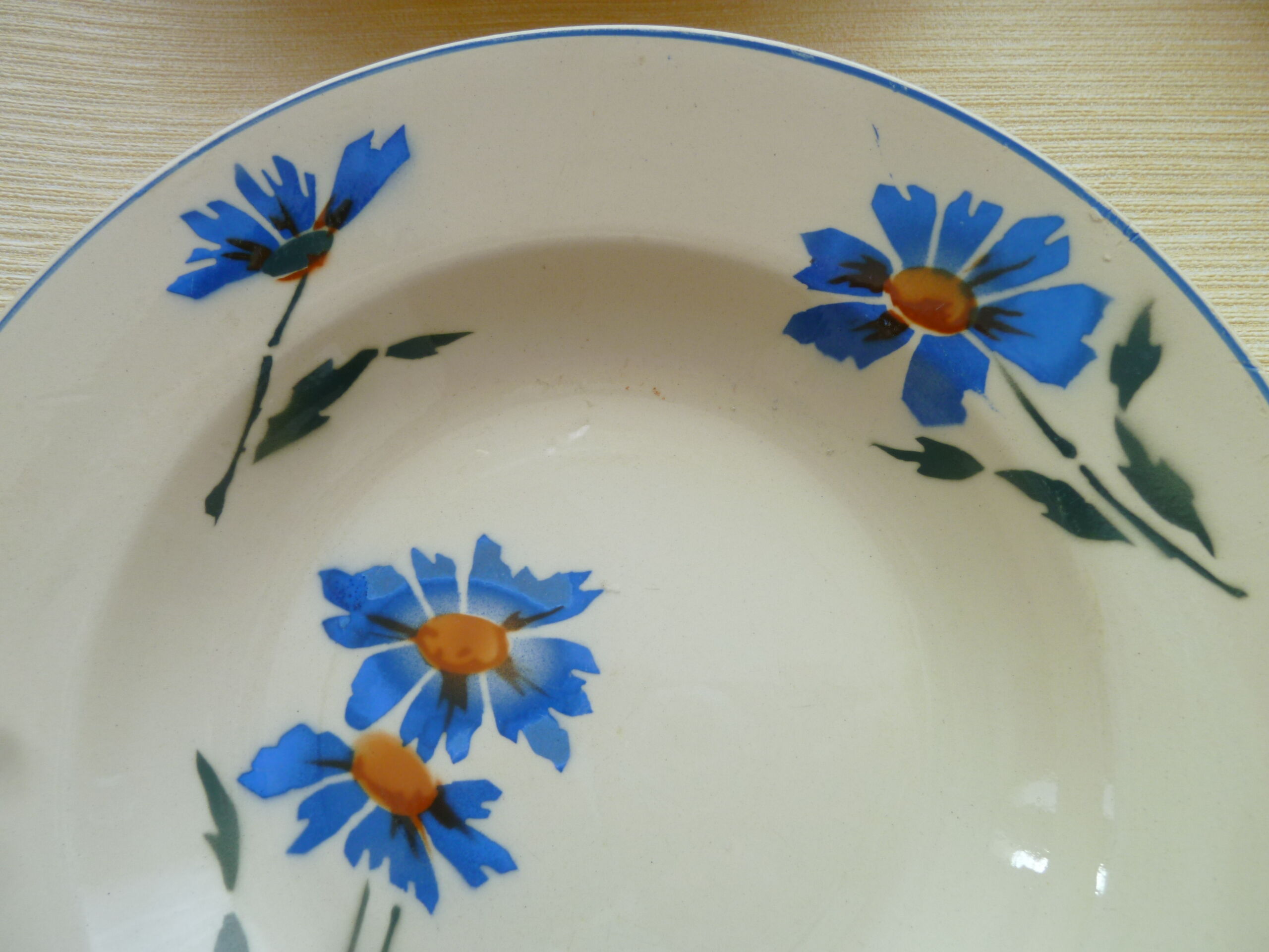 Set de 6 assiettes creuses en faience Vintage Décor de bleuets