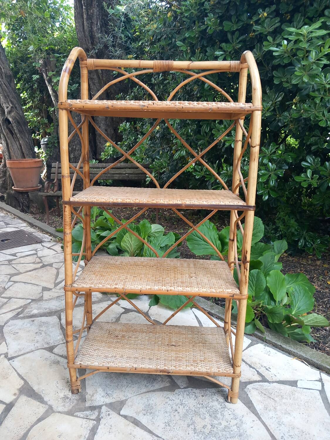 Rattan shelf