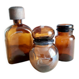 Amber glass bottles