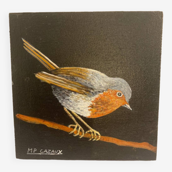 Oiseau peinture sur bois