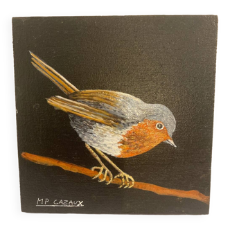 Oiseau peinture sur bois