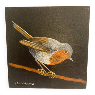 Bird painting on wood
