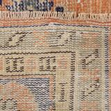 Orange & navy blue turkish vintage rug