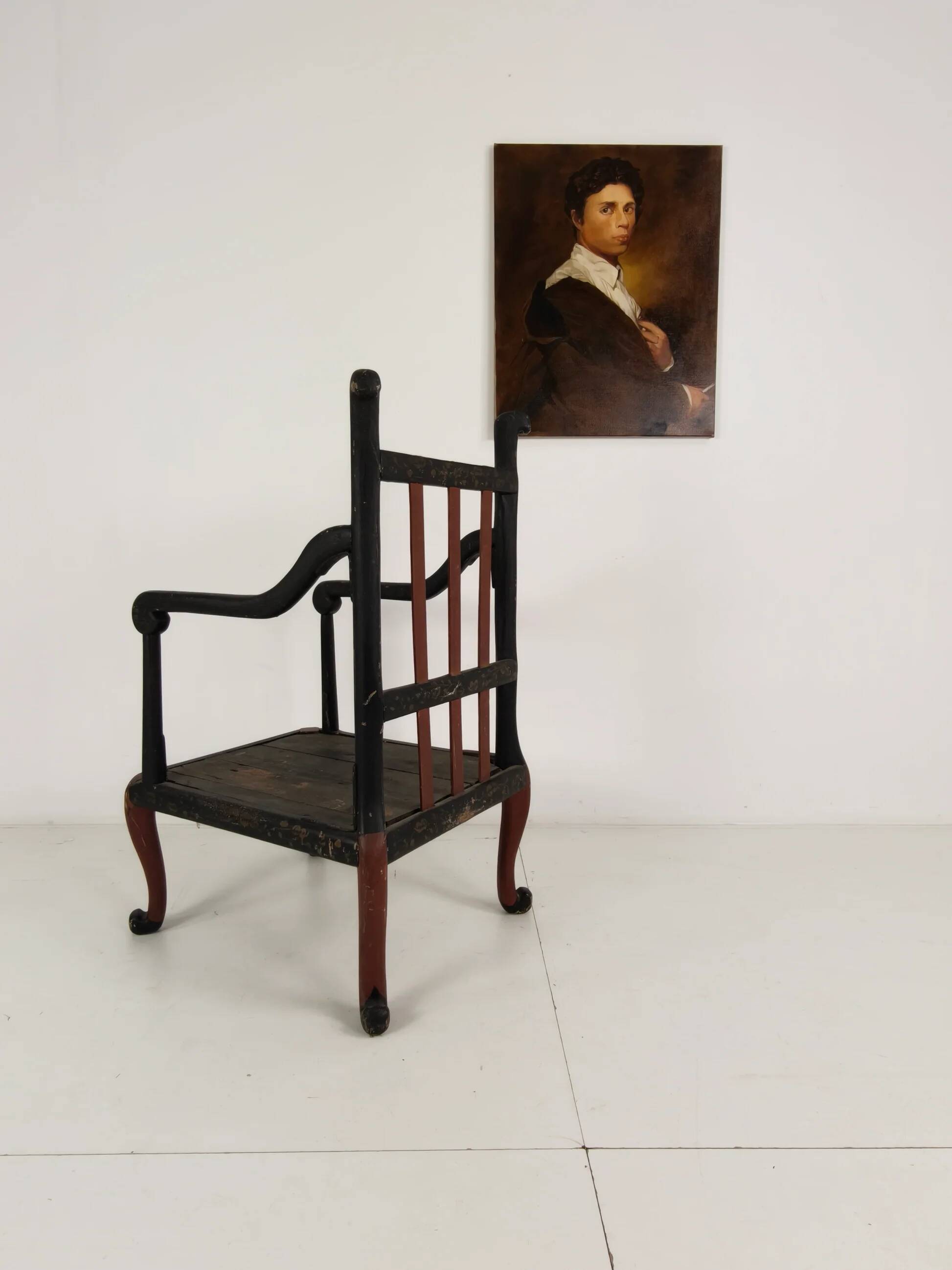 Fauteuil anglais de style chinoiserie vers 1900