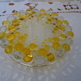 Vide poche en verre pois jaune