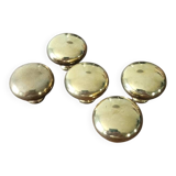 5 polished brass furniture knobs