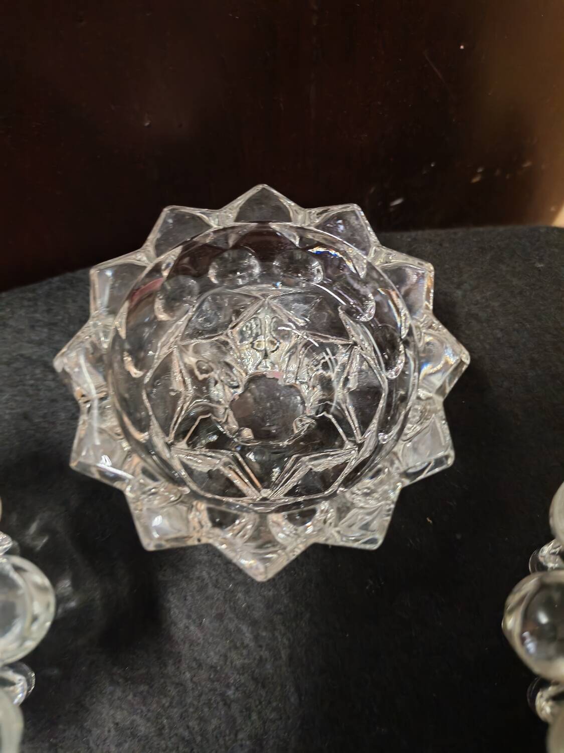 Set of glass candle holders from Reims