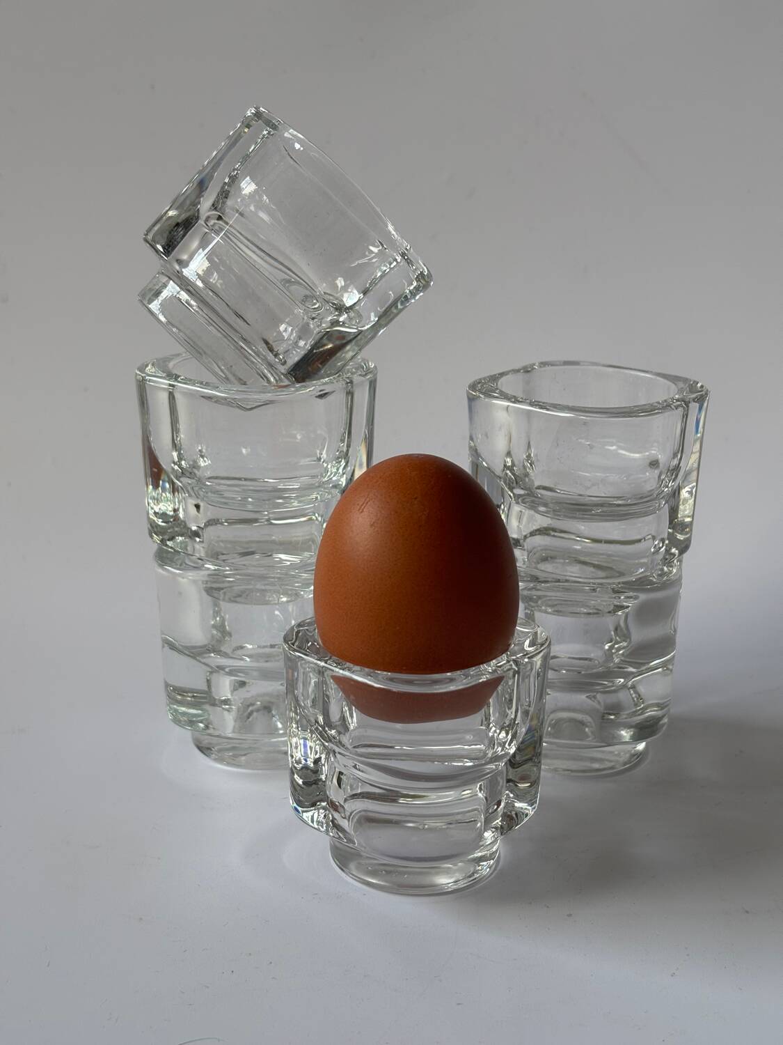 6 Joe Colombo glass egg cups
