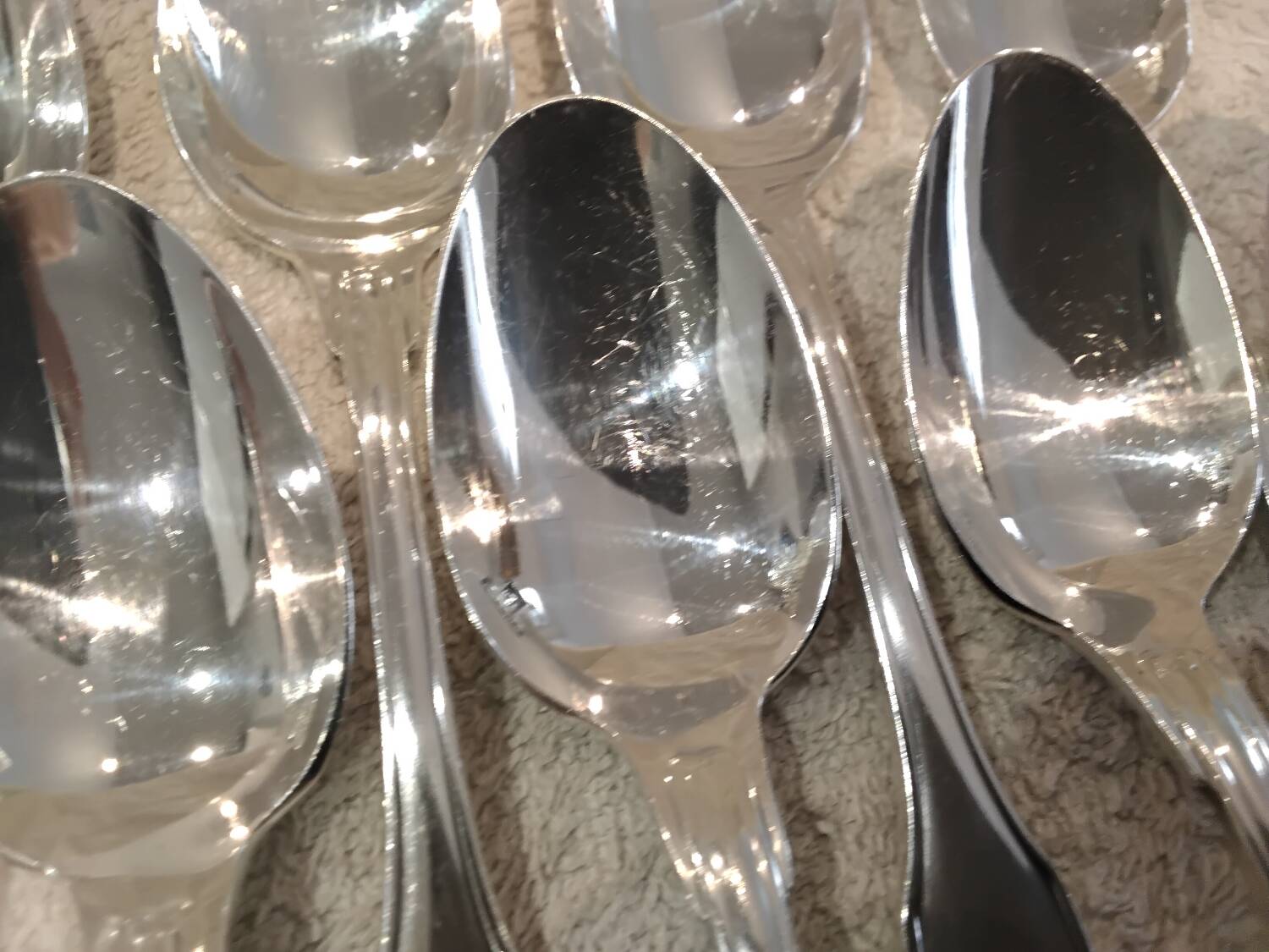 12 silver-plated coffee spoons, Christofle Vendome, 13.6 cm