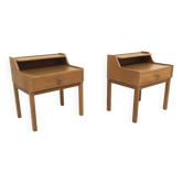 Set of 2 Scandinavian teak bedside tables, Sweden, 1960.