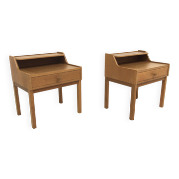 Set of 2 Scandinavian teak bedside tables, Sweden, 1960.