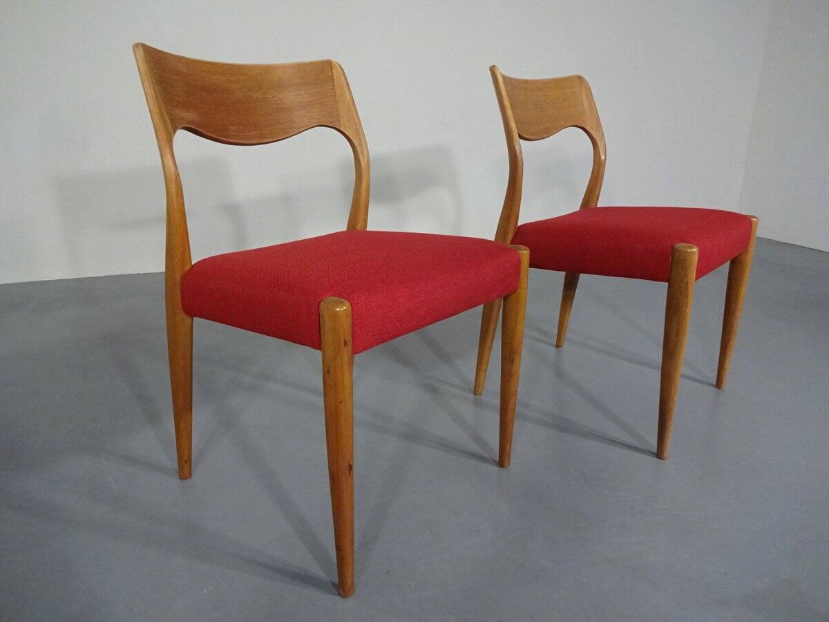Set of Danish Oak Dining Chairs, 1960s