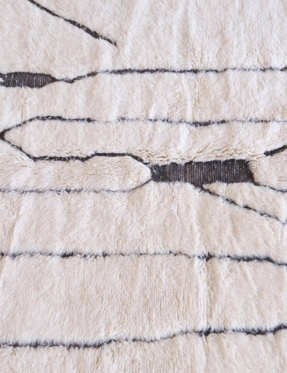 Beni M'Rirt White and Black Rug - 211 x 153 cm