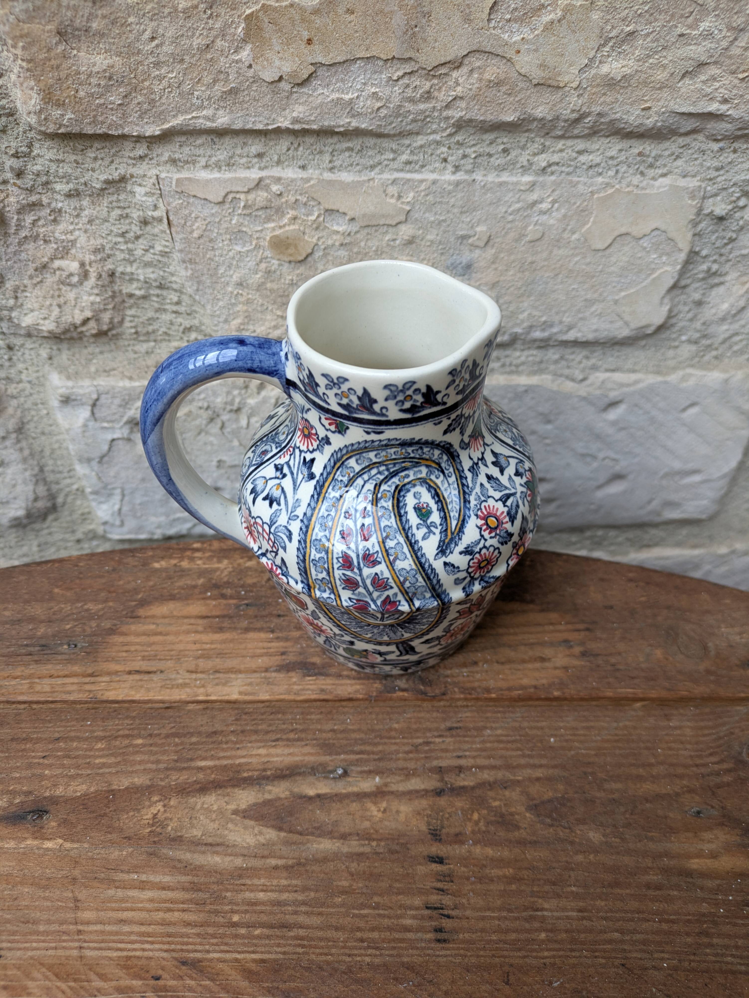 Small jug Gien model Cachemire H13cm