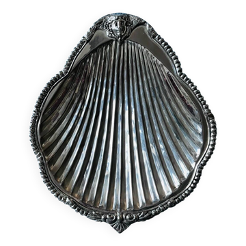 Plat coquille en métal argenté
