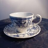 Set of 4 blue cups and saucers from Johnson Bros - England, 1970