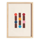 Collage sur papier ancien multicolors signé Eawy