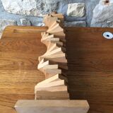 Set of vintage dominoes in solid wood