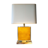 Lampe design année 70-80, laiton et verre