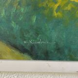 Homemade oil painting on wood