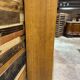 Vintage rattan and oak wardrobe