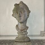 Female bust sculpted in stone