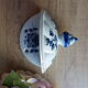 Old earthenware soap holder old Rouen hand-painted décor