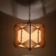 Raffia and wood ceiling lamp. Spain, 1970s.