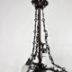 Vintage gothic brass and glass chandelier, 1970s