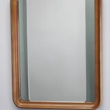 1970s Italian Rectangular Mirror in Wooden Frame