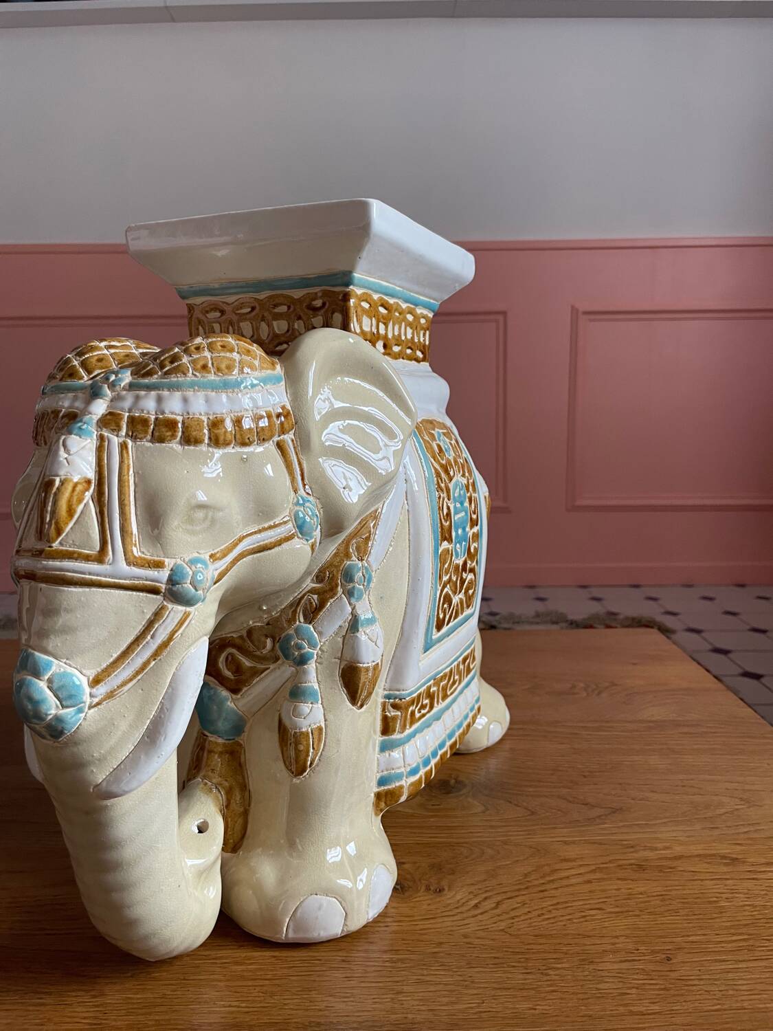 Ceramic elephant plant holder