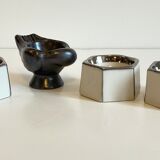 4 eggcups in ceramic period art deco