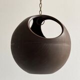 Brown plastic vintage hanging planter / flower pot
