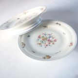 Flowered porcelain compotier