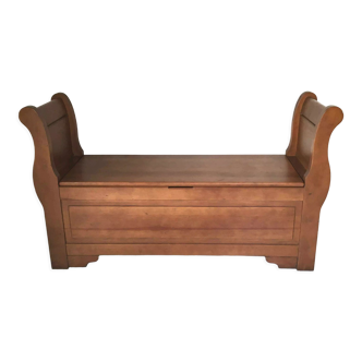 Trunk bench 2 places, cherry wood