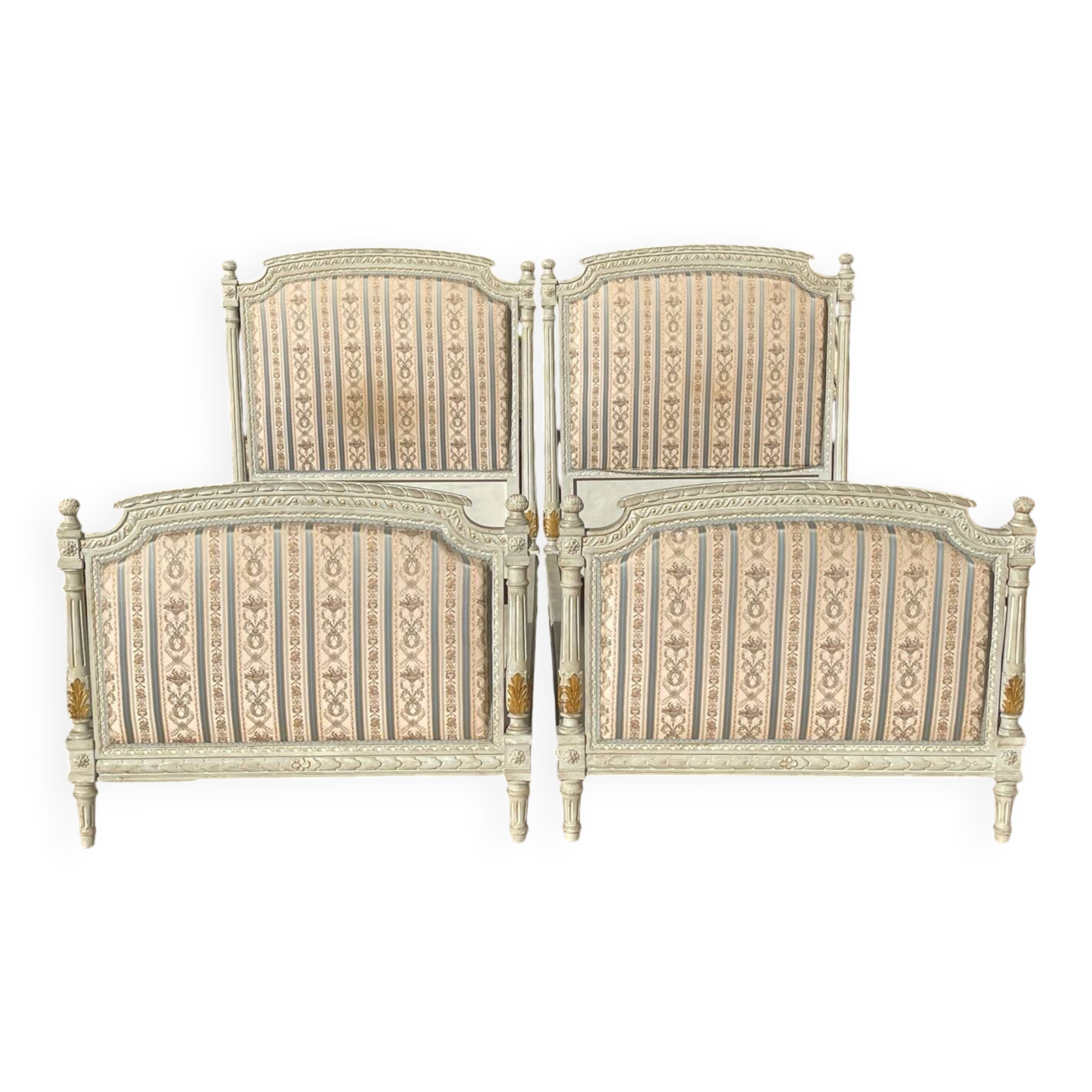 Paire de Lits Laqués Style Louis XVI